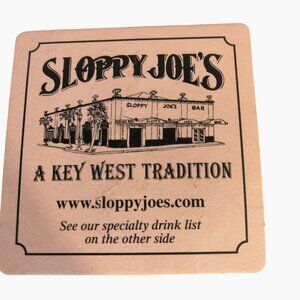 Sloppy Joes Bar Key West Drink Coaster Square Paper Florida Souvenir